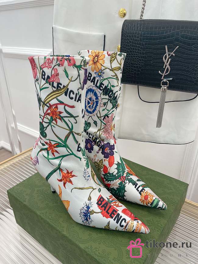 GuccixBalenciaga Short Flower High Boots - 1