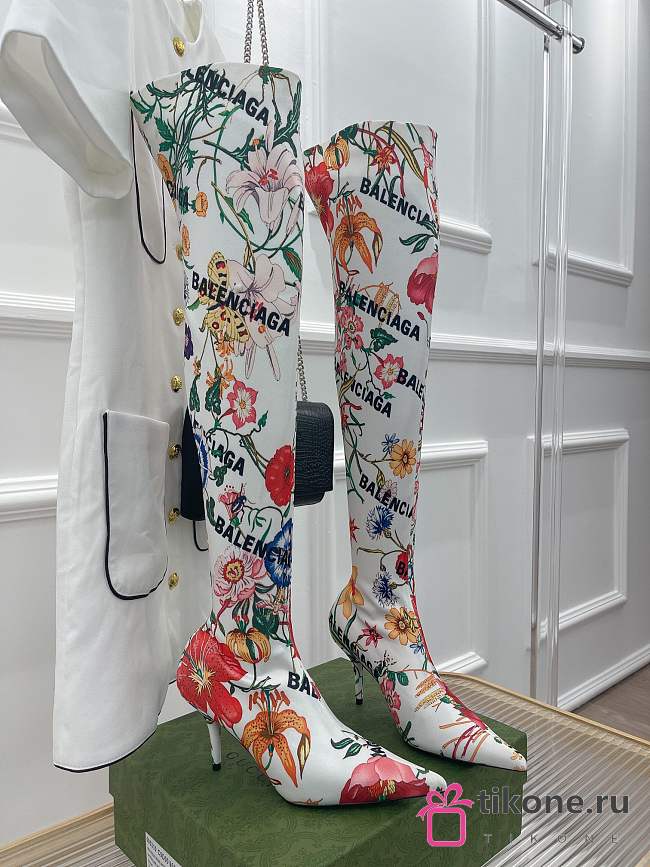 GuccixBalenciaga Flower Long High Boots - 1