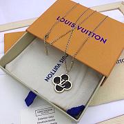 Louis Vuitton Black Clover Gold Tone Necklace - 5