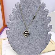 Louis Vuitton Black Clover Gold Tone Necklace - 1