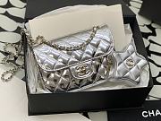 Chanel Mini Silver Flap Bag & Star Coin Purse - 15×20×6.5cm  - 1