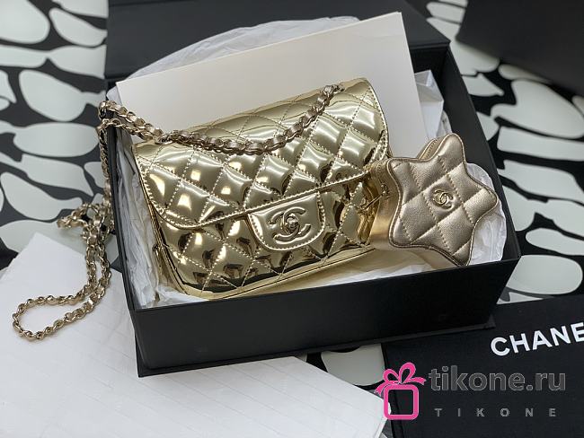 Chanel Mini Gold Flap Bag & Star Coin Purse - 15×20×6.5cm - 1