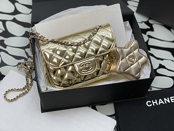 Chanel Mini Gold Flap Bag & Star Coin Purse - 15×20×6.5cm