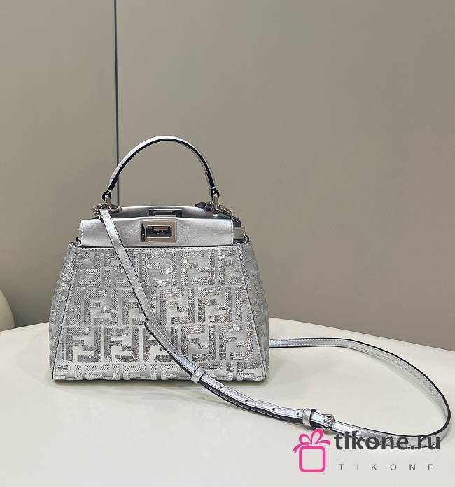 Fendi Peekaboo Vitello Catalan Mirror Sequin Bag 23cm - 1