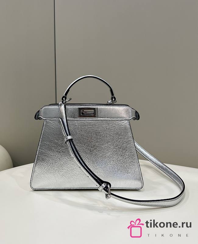 Fendi Medium Peekaboo Silver Handbag - 27×11×20cm - 1