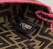 Fendi Mini Baguette Fabric Jacquard Pink Hem Bag - 19x11x5cm - 4