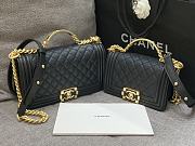 Chanel Boy Black Caviar Top Handles 25cm - 4