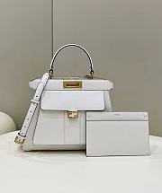 Fendi Pocket Peekaboo White Tote Shoulder Bag - 33.5x13x25.5cm - 1