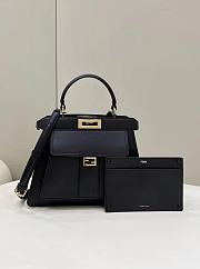 Fendi Pocket Peekaboo Black Tote Shoulder Bag - 33.5x13x25.5cm - 1