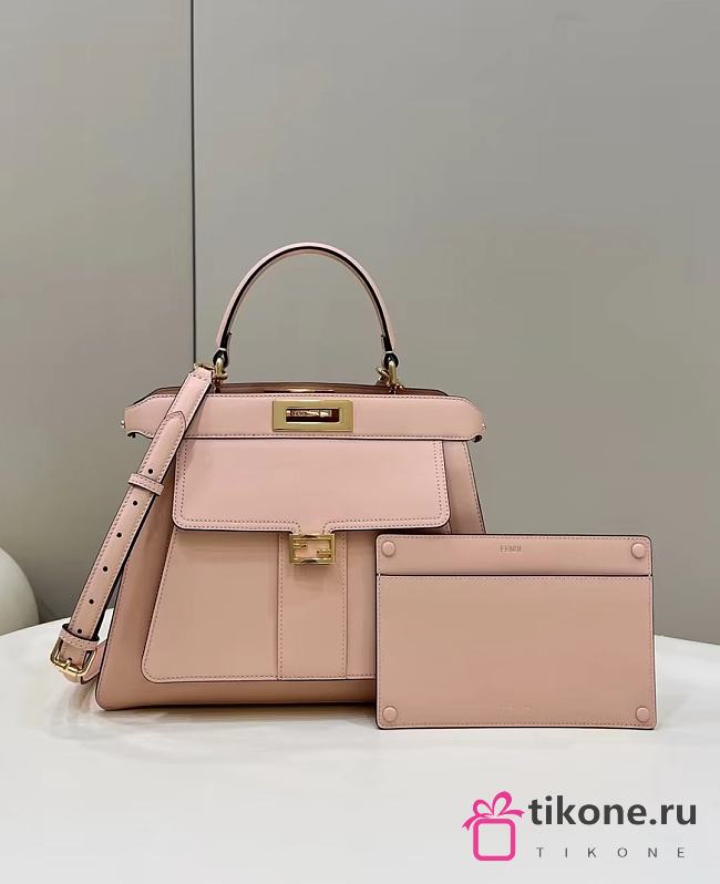 Fendi Pocket Peekaboo Pink Tote Shoulder Bag - 33.5x13x25.5cm - 1