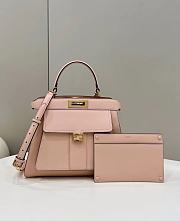 Fendi Pocket Peekaboo Pink Tote Shoulder Bag - 33.5x13x25.5cm - 1