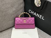 Chanel Flapbag Purple Lambskin Pearl Handles - 10×18×4.5cm - 1