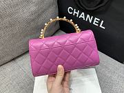 Chanel Flapbag Purple Lambskin Pearl Handles - 10×18×4.5cm - 3