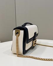 Fendi Mini Baguette Chain Black/White Nappa Bag - 19x11.4x5cm - 3