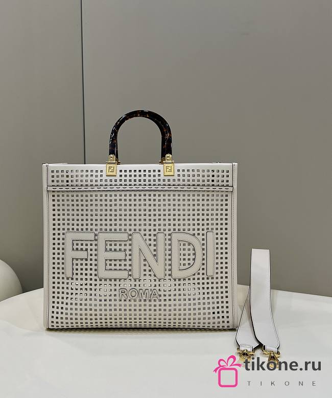 Fendi Sunshine Medium Two-toned Perforated Bag - 37x13.5x32cm  - 1