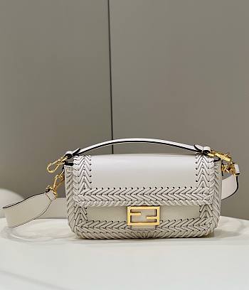 Fendi Baguette Woven Leather Handbag - 29×7×15cm