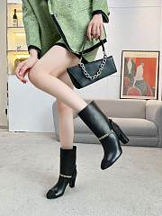 Chanel Black Leather High Heels Boots - 3