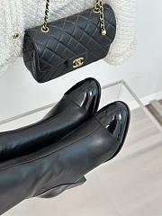 Chanel Long Black Boots Leather With Fur - 4