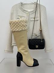 Chanel Long Beige Boots Leather With Fur - 2