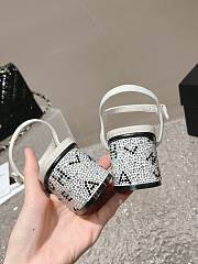 Chanel White Leather With Diamond Sole Sandals - 2