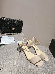 Chanel Beige Leather With Diamond Sole Sandals - 4