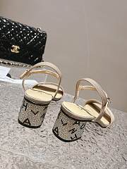 Chanel Beige Leather With Diamond Sole Sandals - 3