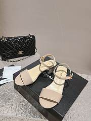 Chanel Beige Leather With Diamond Sole Sandals - 2