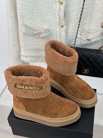 Chanel Camel Ankle Boots