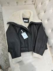 Dior Black Leather White Liner Biker Jacket - 1