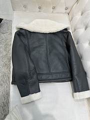 Dior Black Leather White Liner Biker Jacket - 5