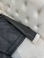 Dior Black Leather White Liner Biker Jacket - 3