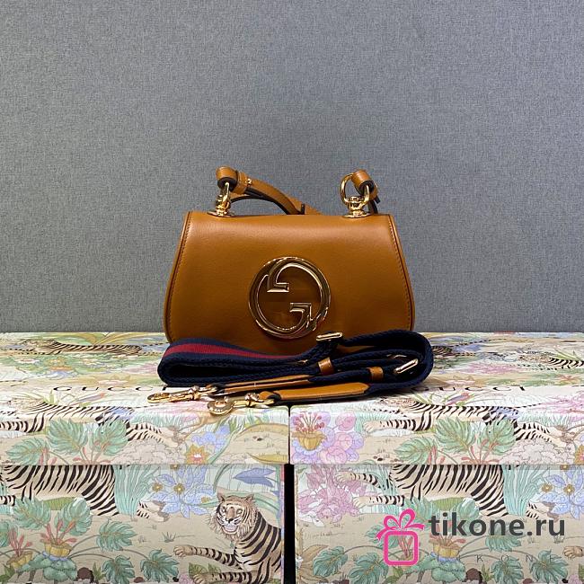 Gucci Orange Blondie Textured Canvas Bag - 22x13x5.5cm - 1