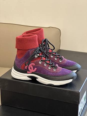 Chanel Purple Low-Top Sneakers