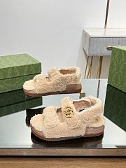 Gucci Beige Merimo Wool Sandals - 3