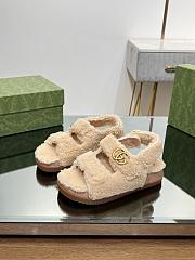 Gucci Beige Merimo Wool Sandals - 2