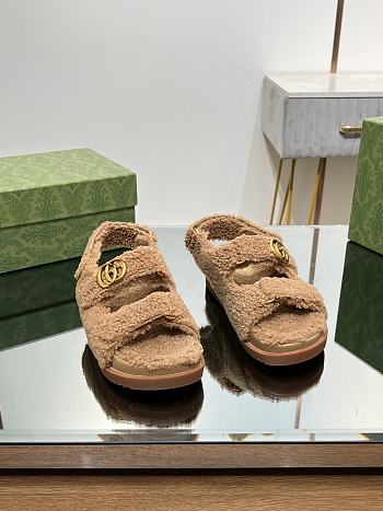 Gucci Brown Wool Sandals