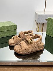 Gucci Brown Wool Sandals - 5