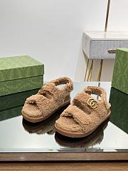 Gucci Brown Wool Sandals - 4