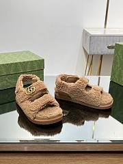 Gucci Brown Wool Sandals - 3