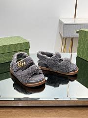 Gucci Grey Wool Sandals - 5