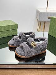 Gucci Grey Wool Sandals - 4