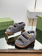 Gucci Grey Wool Sandals - 3