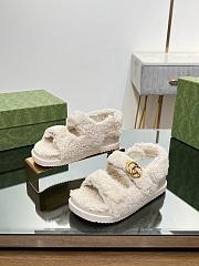 Gucci White Wool Sandals - 3