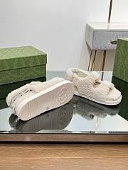 Gucci White Wool Sandals - 2