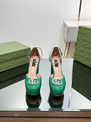 Gucci Green Double G Platform Pumps - 2