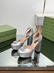 Gucci Silver Double G Platform Pumps - 3