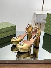 Gucci Gold Double G Platform Pumps - 1