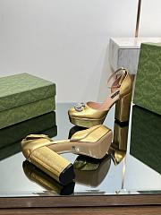 Gucci Gold Double G Platform Pumps - 3