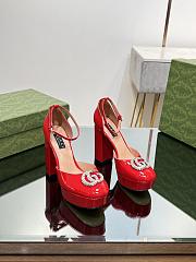 Gucci Red Double G Platform Pumps - 5