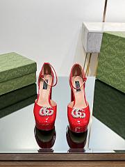 Gucci Red Double G Platform Pumps - 2